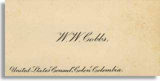 W. W. Cobbs's calling card