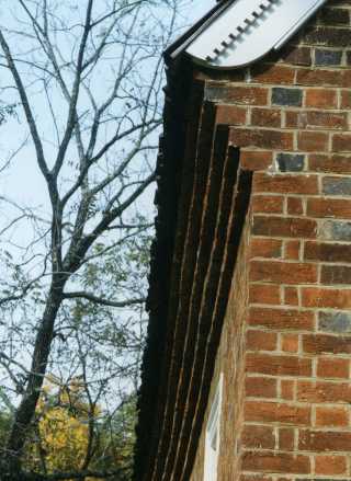 Corbelled brick cornice
