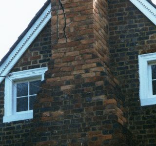 Chimney at west gable