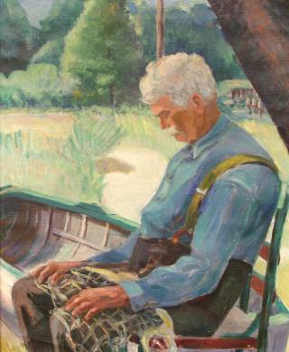 Fisherman Mending Net